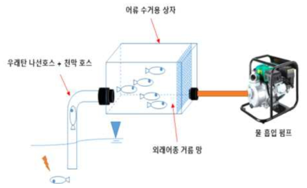 외래어종 수거장치 모식도