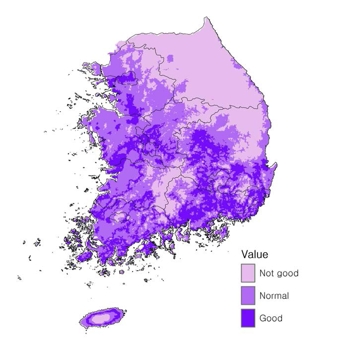 생물기후인자 Bio8에 기반한 도깨비가지의 최적 서식지 분포