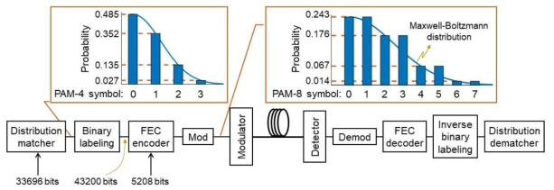 PCS 기술을 사용한 PAM-8 IM-DD 시스템