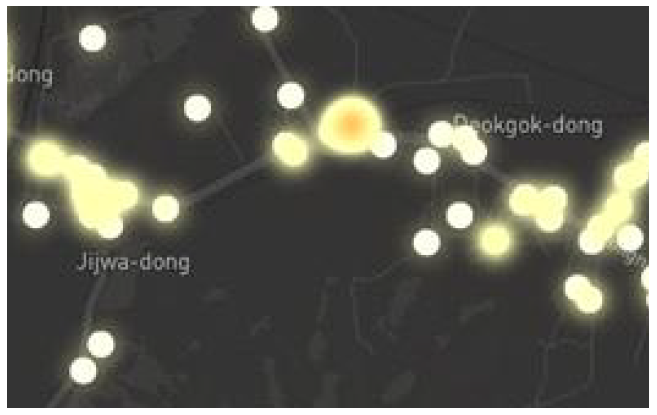 지도 시각화 HeatMap 적용 결과