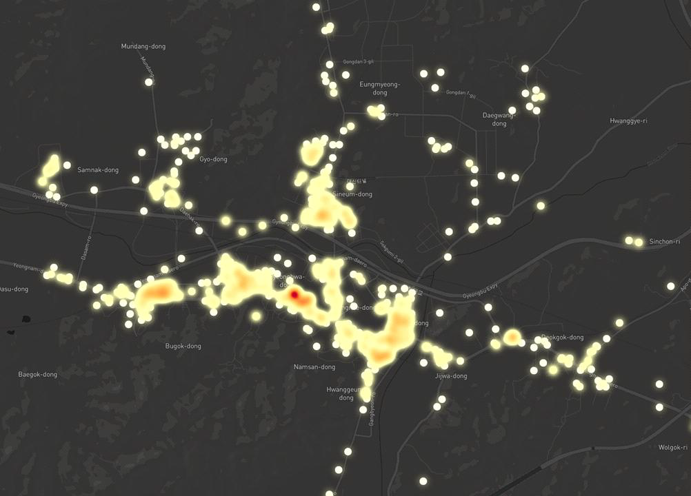 지도 시각화 HeatMap 테스트 결과