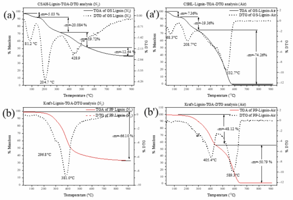 CSAH 리그닌과 Kraft 리그닌의 열분해 특성