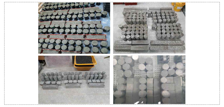 폐복합필름 골재 투입 콘크리트 시험체 제작 전경