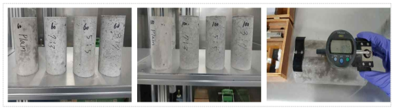 양생온도별 체적안정성 시험 전경