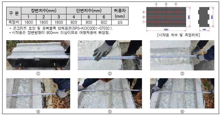 시작품 치수검사 및 결과