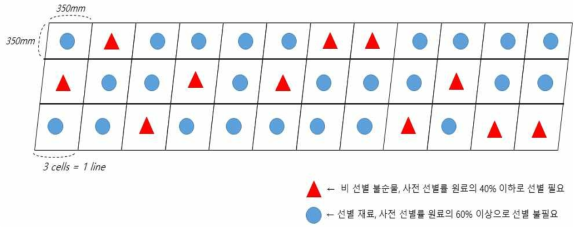 개발된 분류 시스템의 컨베이어 시스템 모식도