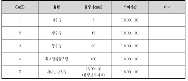 수리동역학 수치모의 CASE 설정