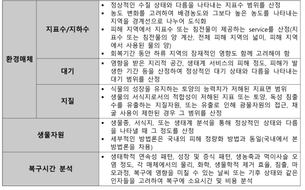 환경 피해액 산정을 위한 정량화 방법론