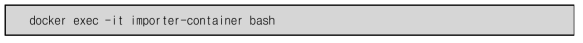 importer-container 접속 명령 예