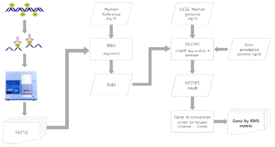 MeDIP Seq 전처리 흐름도