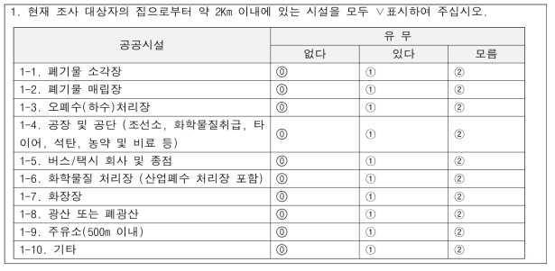 설문 유형(복수 응답 및 기타 유형)