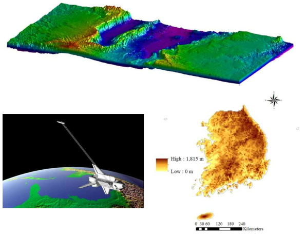 SRTM 위성기반 한반도 DEM 자료