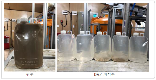 DAF 수처리 능력 검증을 위한 원수 및 처리수 샘플링