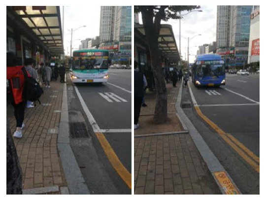 현장 실증위치 실제 버스 정차 모습