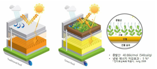옥상녹화의 건물 냉방부하저감 효과