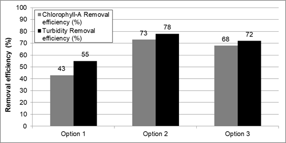 Algae removal efficiency with various options for coagulant injection method