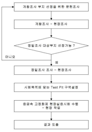 개황조사 및 정밀조사 업무절차도