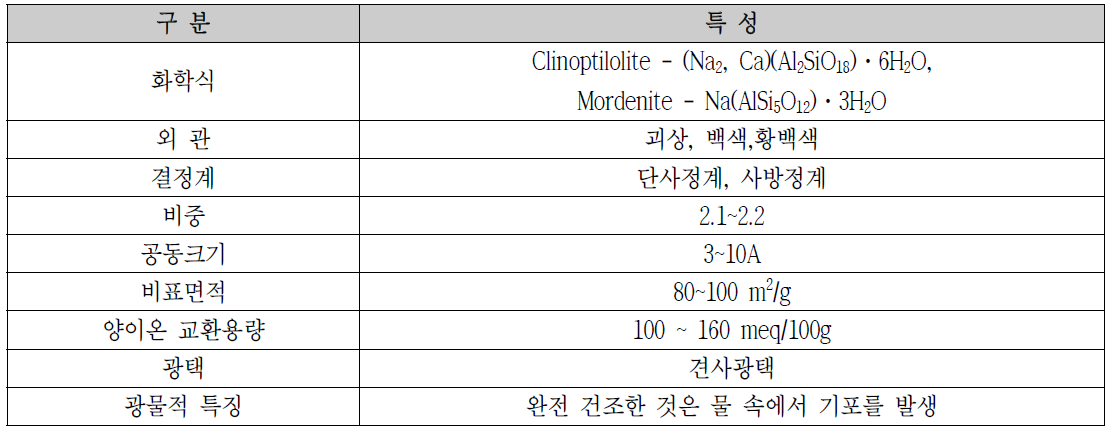 Zeolite 특성