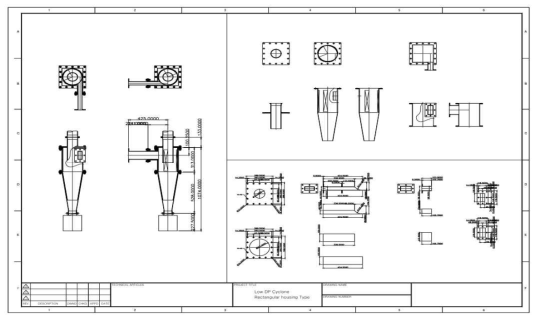 싸이클론 및 외부케이스 설계도