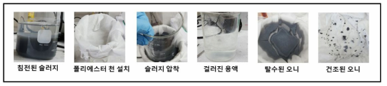 슬러지 탈수 및 건조 실험 결과