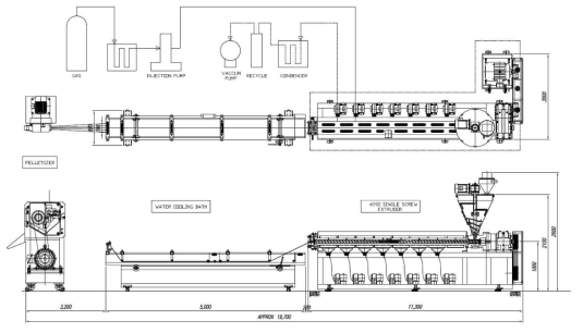 Φ200 single screw extruder 양산설비 도면