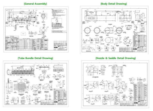 열교환기 시제품 제작을 위한 상세설계 도면