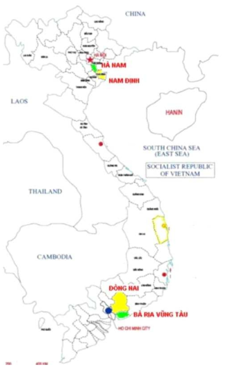 베트남 수질자동측정사업 지역