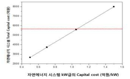 1kW급의 Capital cost 시스템 비용