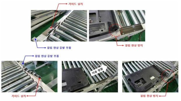 해체/분리 시스템 방향 롤러 컨베이어 벨트에 설치된 가이드 부품