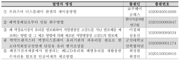 국내 관련 지식재산권 현황