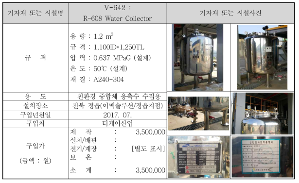 V-642 : R-608 Water Collector