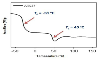 핫멜트 접착제용 합성 폴리에스테르 B의 DSC thermogram