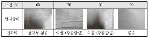 온도 조건에 따른 접착강도