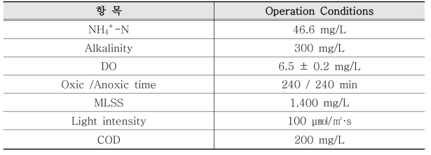 호기/무산소 연속 batch test 운전조건