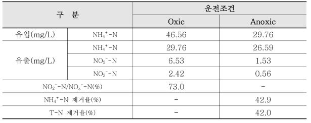 호기/무산소 연속 batch test 결과