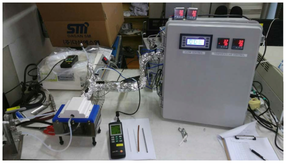 관 재질에 따른 수분전처리장치 수분제거효율 실험
