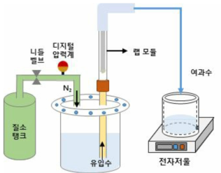 노화 진행 플럭스 측정을 위한 압력용기 실험장치 모식도