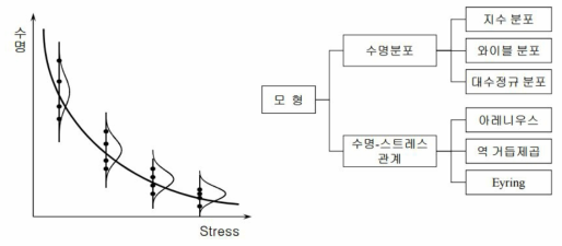 수명 분포 및 수명-스트레스 관계