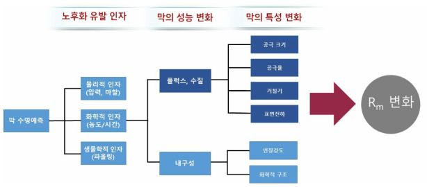 막 여과저항의 영향을 주는 인자 파악 모식도