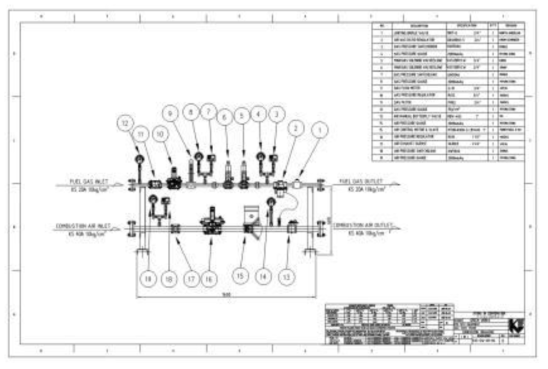 Gas Skid Train (연료 및 공기량 조절장치) DWG