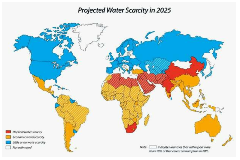 세계 수자원 공급가능 예측도, 2025