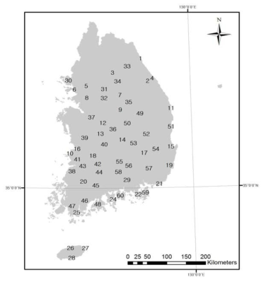 기상청 60개 지점