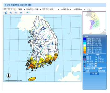 한국수자원공사 가뭄정보시스템 가뭄전망도(참고: http://203.237.1.38/index.aspx)