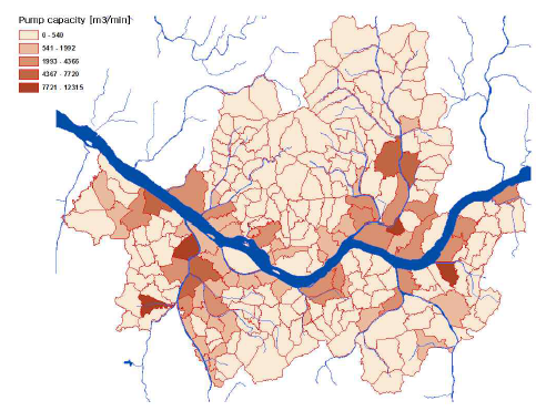 배수분구별 펌프용량