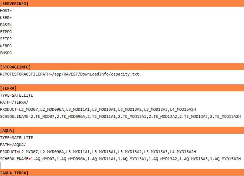 위성 목록 Config