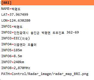 기상청 Radar Config