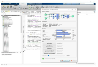 신경망 학습 시작 후 MATLAB 화면