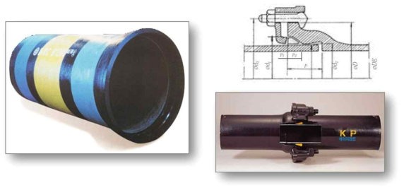 덕타일 주철관과 KP 메카니컬 접합부