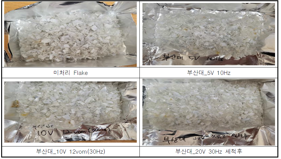 미처리 Flake 및 전기영동 처리 Flake