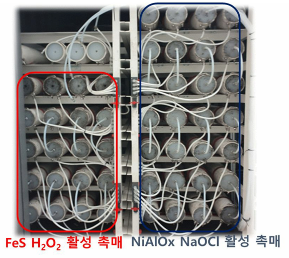 파일럿 규모 충전층 컬럼 반응기 설치 현장